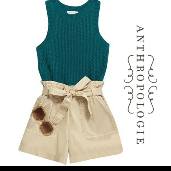 NWT Anthrpologie Quinn Green Sweater Vest Knit Top Sleeveless 100% C… - Picture 4 of 14